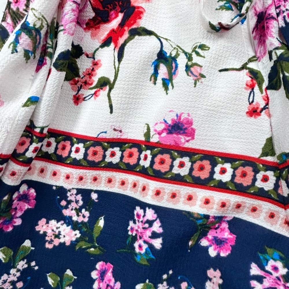 TRIXXI Floral Boho Romper Shorts Kimono Sleeve Surplice Tie Back XXL Fits XL - Picture 12 of 13